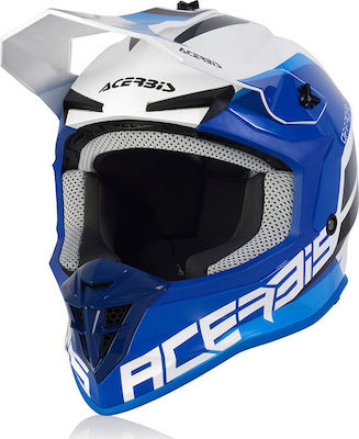 Acerbis Linear Motocross Helmet with Sun Visor 1050gr Blue/White 24473.232