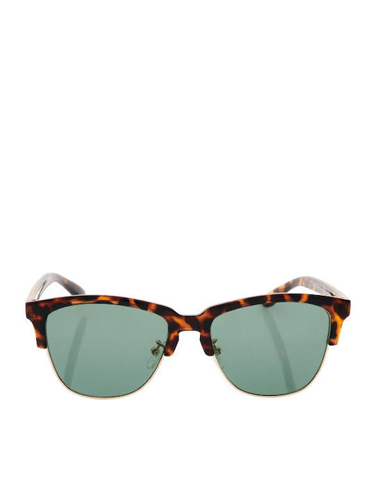 Hawkers New Classic Sunglasses with Brown Tartaruga Plastic Frame and Green Lens HNCL20CET0