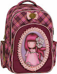 Santoro Cherry Blossom School Bag Backpack Elementary, Elementary Fuchsia with Water Bottle Holder 217212