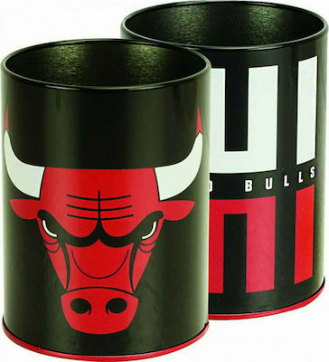 Plastik- Stiftehalter NBA Chicago Bulls in Schwarz Farbe 10x7.5cm.