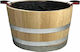 Tesias Half Pot Barrel Wooden Beige 38x38x56cm.