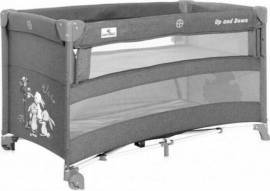 Lorelli Up & Down Rabbits Loc de joacă 2 Nivele cu Saltea Gri 125x65cm