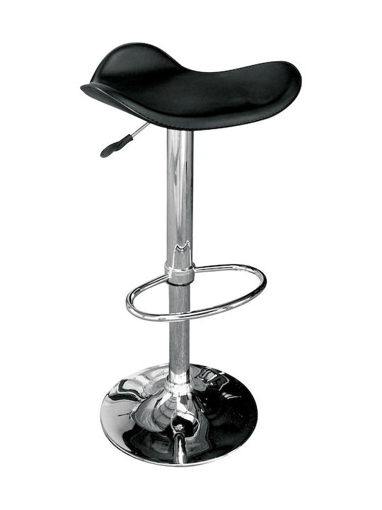 Stools Bar Collapsible Upholstered with Faux Leather Saddle Black 1pcs 45x43x64cm ΕΜ100,7