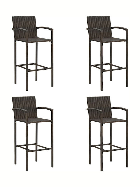 Σκαμπό Μπαρ Rattan 4τμχ 52x56x118cm Σκαμπό Μπαρ Rattan 4τμχ 52x56x118cm