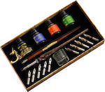 Writing set with Murano glass pen and antique wooden pencil holder Jiner JN86