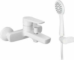 Viospiral Optima Mixing Bathtub Shower Faucet Complete Set White