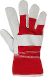 Auto Gs Cotton Safety Glofe Leather-Cotton Red