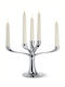 Philippi Candelabra Candle Holder Metal 5 Seats Silver 20cm 1pcs