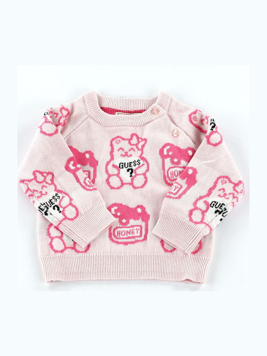 Guess Kids Sweater Long Sleeve Pink