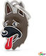 My Family Husky German Shepherd Dog ID Tag Brow...