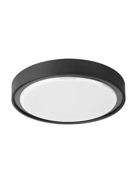 Viokef Στεγανό Πλαφονιέρα Οροφής Εξωτερικού Χώρου με Ενσωματωμένο LED σε Μαύρο Χρώμα 4257301