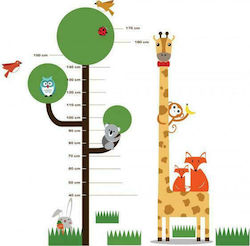 Walplus Kids Growth Height Chart Wall Sticker with Design Animals Animals Green 170cm