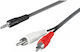 ATC Καλώδιο Ήχου 3.5mm male - RCA male Μαύρο 2.5m 02.008.0068