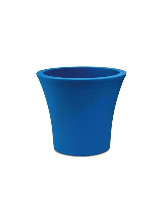 Plastona City 40 με Ρόδες Flower Pot with wheels 40x38cm in Blue Color 10.11.0162
