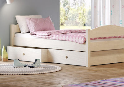 Kids Bed Drawer Loft Beige