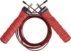 Gearup Wire / PVC Adjustable Jump Rope with Ball Bearings Red Colour 3m