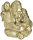 Inart Decorative Gorilla Polyresin Gorilla in Gold 20x19x23cm 1pcs