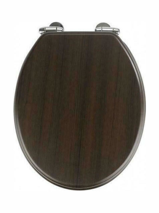 Wenko Wooden Soft Close Toilet Seat Brown WC 35.5cm