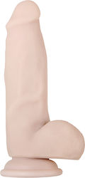 Evolved Novelties Real Supple Poseable Dildo with Balls Glass Dildo with Balls and Suction Cup Flesh 18cm