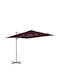 Hanging Square Garden Parasol with Burgundy Metal Frame 2.5x2.5xHeight 2.47m