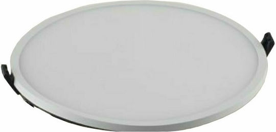 Fan Europe Plus-R30M Στρογγυλό Χωνευτό LED Panel με Φυσικό Λευκό Φως 4000K 22εκ.