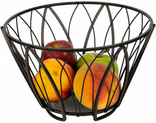 Lalos Alexandria Obstschale Metallisch Schwarz 17x17x27cm