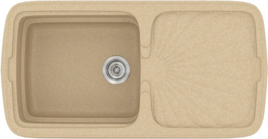Sanitec Classic Drop-In Spüle aus Verbundgranulat B96xT51cm Granite Cappuccino