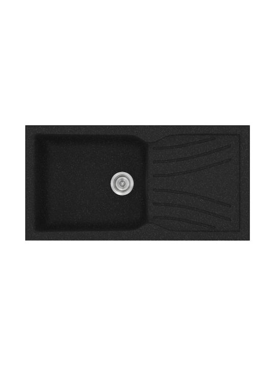 Sanitec Classic Drop-In Spüle aus Verbundgranulat B100xT50cm Granite Black