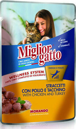 Morando Miglior Gatto Wellness Υγρή Τροφή για Ενήλικες Γάτες σε Φακελάκι με Κοτόπουλο 100gr