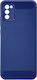 Powertech Umschlag Rückseite Silikon Blau (Galaxy A02s)