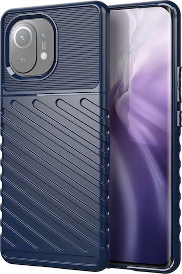 Powertech Umschlag Rückseite Silikon Blau (Xiaomi Mi 11)