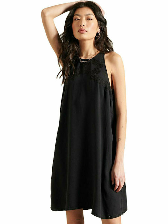 Superdry Sommer Mini Kleid Schwarz