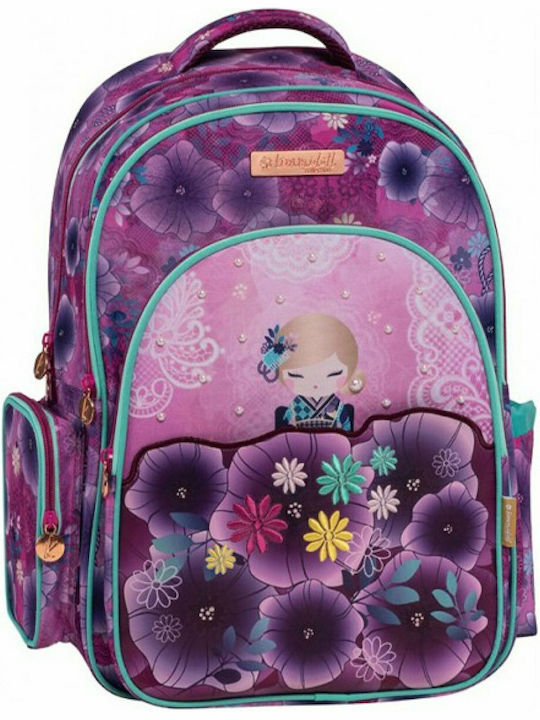 Graffiti Kimmidoll School Bag Backpack Elementary, Elementary in Purple color