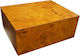 Sikarlan Natural Cigar Humidifier Wood Box for 50 Cigars with Hygrometer 27.2x22x11.2cm