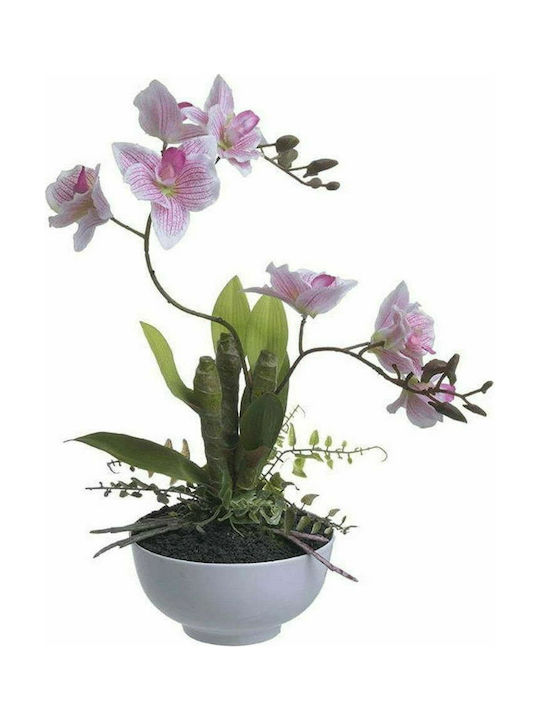 Inart Artificial Plant in Small Pot Purple/White 40cm 1pcs