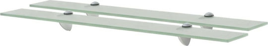 vidaXL An der Wand montiert Badezimmerregal Glas mit 2 Regalböden 70x10x0.8cm Transparent