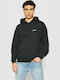 Red Tab Sweatshirt with Hood Black