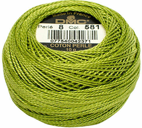 DMC Thread Embroidery Cotton Perle No8 Cotton in Green color 87m