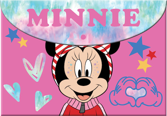 Gim Folder with Button for Paper A4 Pink Minnie