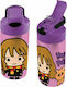 Graffiti Kids Stainless Steel Water Bottle with Straw Purple 500ml