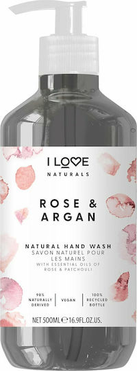 I Love Cosmetics Rose & Argan Κρεμοσάπουνο με Αντλία Τριαντάφυλλο 500ml