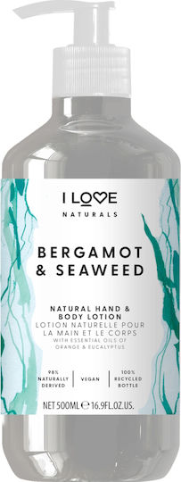 I Love Cosmetics Bergamot & Seaweed Ενυδατική Lotion Σώματος για Ευαίσθητες Επιδερμίδες 500ml