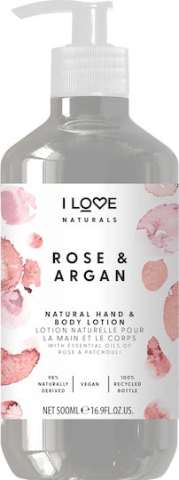 I Love Cosmetics Rose & Argan Ενυδατική Lotion Σώματος 500ml