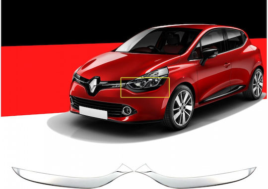 S-dizayn Sprâncene faruri față pentru Renault Clio Sprâncene inferioare cromate metalice