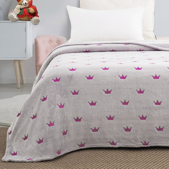 Beauty Home Κουβέρτα Fleece Art Φωσφορίζουσα Γκρι 160x220εκ.