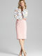 Figl M658 Pencil High Waist Midi Skirt in Pink color 129754