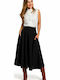 S196 High Waist Women's Cloche Skirt Black