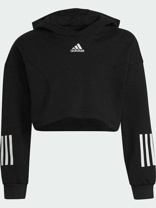 Kids Sweatshirt Cropped with Hood Black XFG Regular
