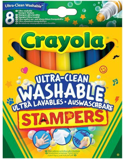 Crayola Stampers Μαρκαδόροι Ζωγραφικής Πλενόμενοι Σετ 8 χρώματα