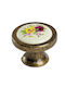 Viobrass Flower 714 Antique Knob Furniture made of Porcelain & Metallic in Multicolour Color D37mm 714-2 1pcs